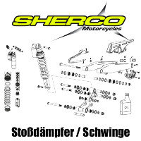 SHERCO 125 250 300 450 SE SEF Ersatzteile Schwinge Stossdämpfer